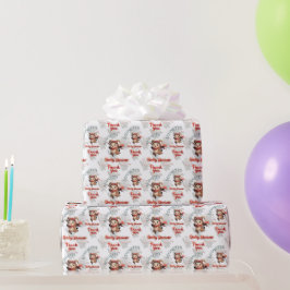 Ram mönster tack baby shower omslag presentpapper