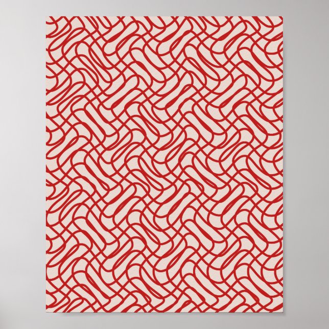 Ram och röd Abstrakt Mönster Poster (Framsidan)