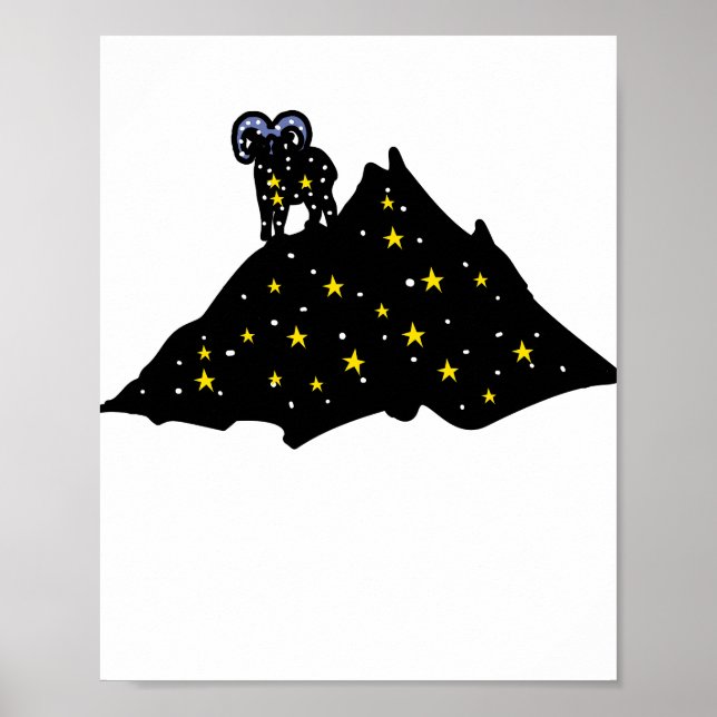 Ram on Space Mountain | Cosmic Silhouette Poster (Framsidan)