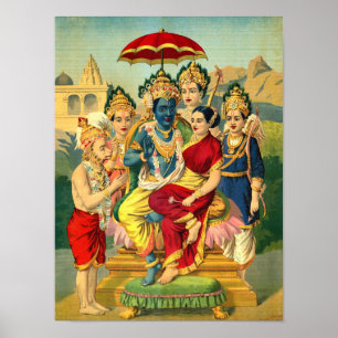 Ram Panchayatan av Raja Ravi Varma Poster