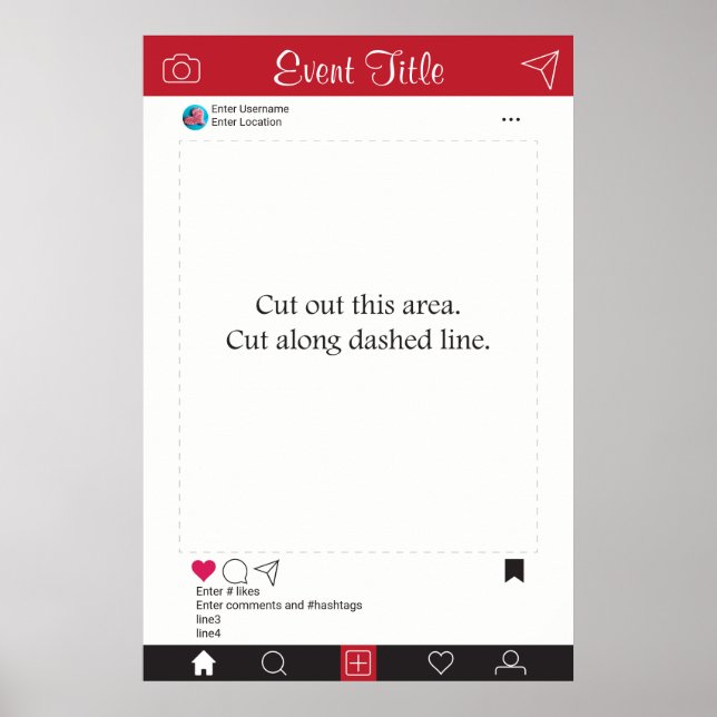 Ram Poster för Fotobås Rekvisita Design för Social (Framsidan)