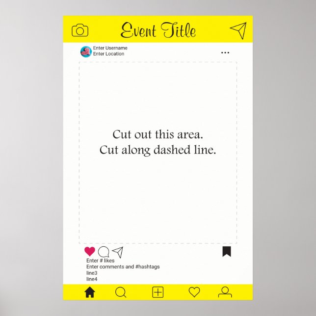 Ram Poster för Fotobås Rekvisita Design för Social (Framsidan)