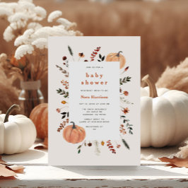 Ram Pumpkin Baby Shower för Blommigt för matsmältn Inbjudningar