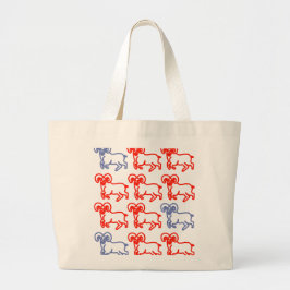 Ram Sign Pattern Carry Bag Jumbo Tygkasse