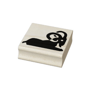 ram silhouette art frimärke stämpel
