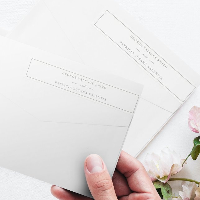 Ram Skript Elegant Sagegrön Bröllop Etikettband (Skapare uppladdad)