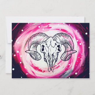 Ram Skull Art Julkort