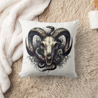 Ram Skull fäster den gotiska Mörken oktultsymboler Kudde
