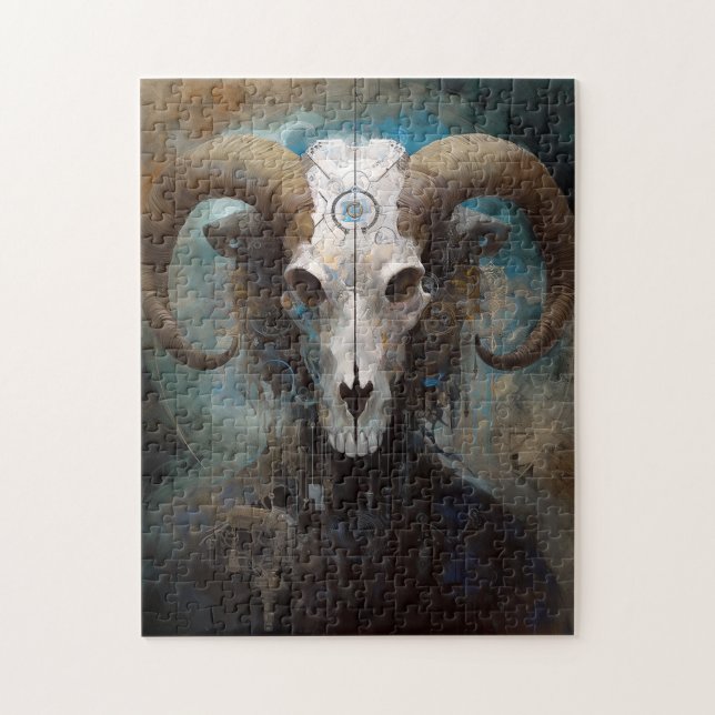 Ram Skull Surreal Fantasy Art Pussel (Vertikal)