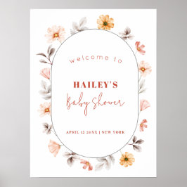 Ram välkomstbabyskor för Boho Wildblomma Poster