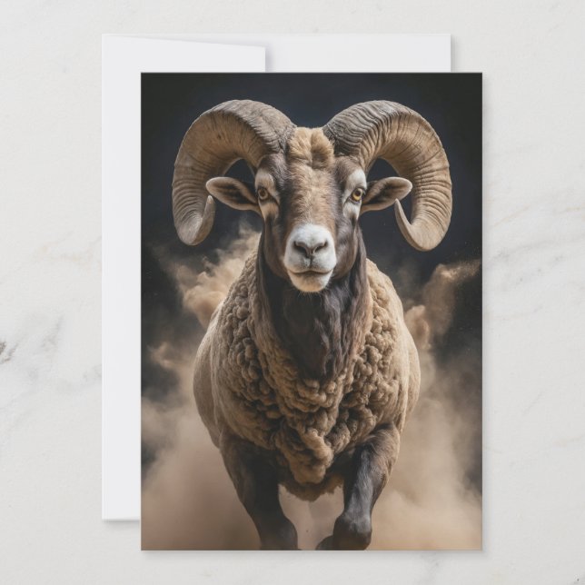 Ram Vild Dramatisk Elegant Mist Porträtt Meddelande (Framsida)