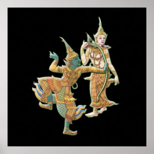 RAMA SITA - HINDUISK BUDDISTISK GUD FÖR RAMAYANA POSTER