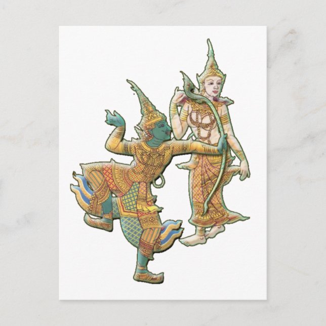 RAMA SITA - RAMAYANA HINDU BUDDHIST GODDESS VYKORT (Framsida)