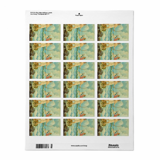 Rama vanquissas av Raja Ravi Varma Adressetikett (Helt Ark)