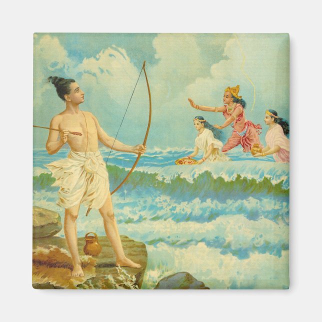 Rama vanquissas av Raja Ravi Varma Magnet (Framsidan)