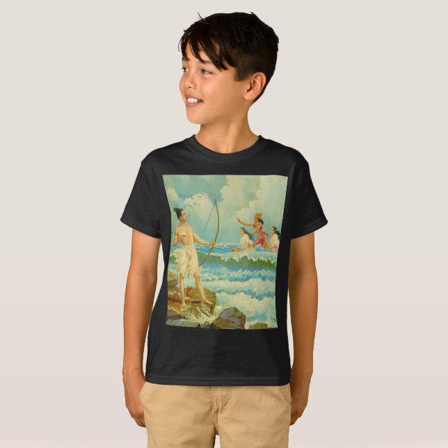 Rama vanquissas av Raja Ravi Varma T Shirt (Hel framsida)
