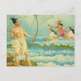 Rama vanquissas av Raja Ravi Varma Vykort