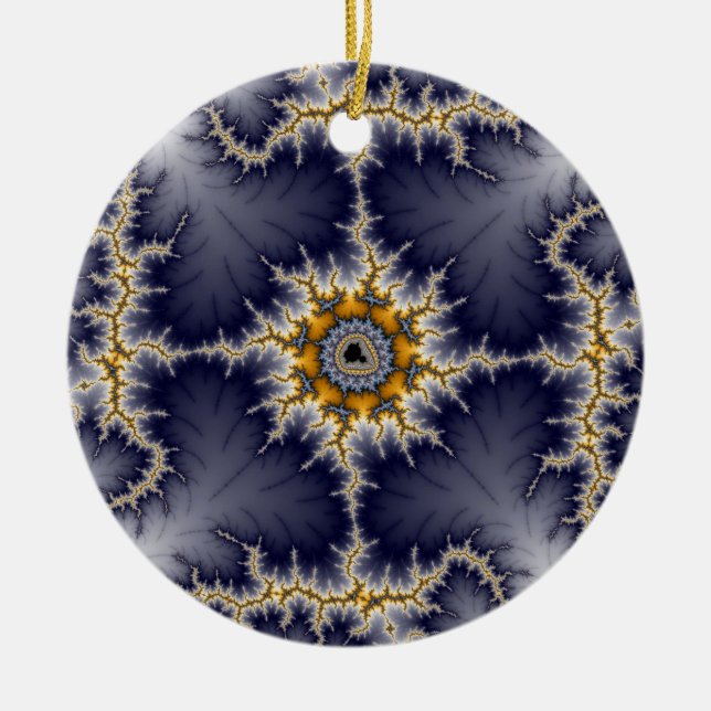 Ramad Fractal-ornament Julgransprydnad Keramik (Framsidan)