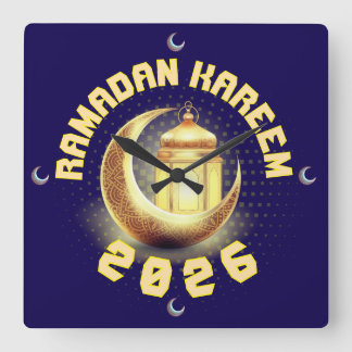 Ramadan 2026-klockan fyrkantig klocka