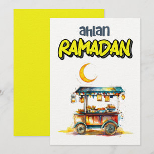 Ramadan Arabian Street Food Cart med lanternor Inbjudningar