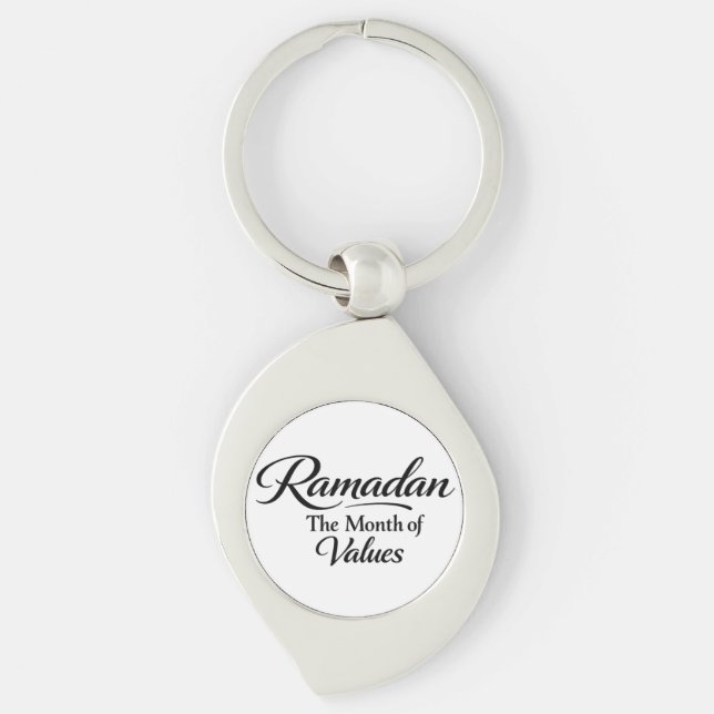 Ramadan av värden swirl silverfärgad nyckelring (Framsidan)