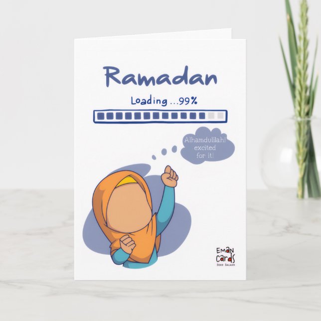 Ramadan Blessings - Cute Girl Kort (Framsida)