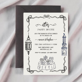Ramadan Bow doodle ramadan iftar inbjudningar