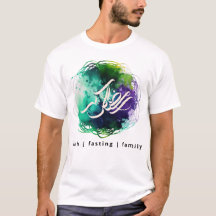 RAMADAN Calligraphy in Abstrakt Watercolor T-Shirt