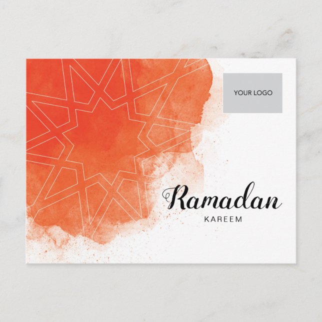 Ramadan Corporate Postcard - Orange Inbjudan Vykort (Framsida)