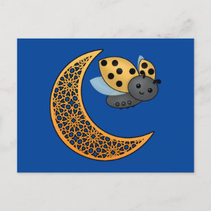 Ramadan Crescent Måne Ladybug Vykort