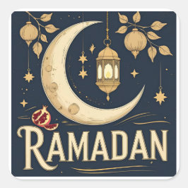 Ramadan fångar ljuset, rytmen. fyrkantigt klistermärke