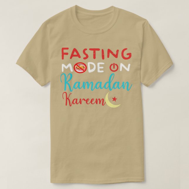 Ramadan Fasting Mode på Lycklig Ramadan Muslims H T Shirt (Design framsida)