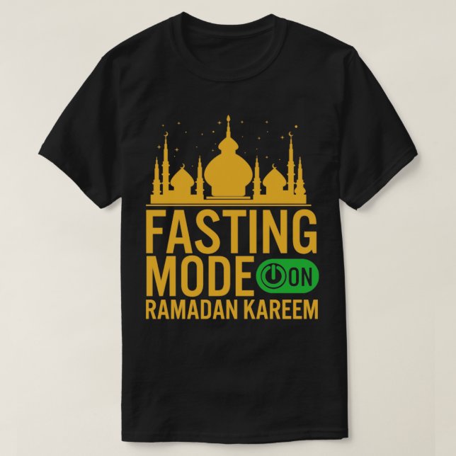 Ramadan Fasting Mode på Lycklig Ramadan Muslims H T Shirt (Design framsida)