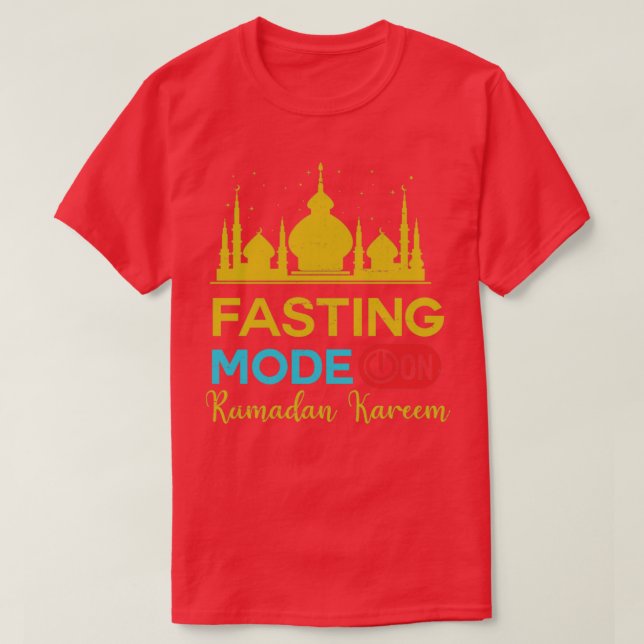 Ramadan Fasting Mode på Lycklig Ramadan Muslims H T Shirt (Design framsida)