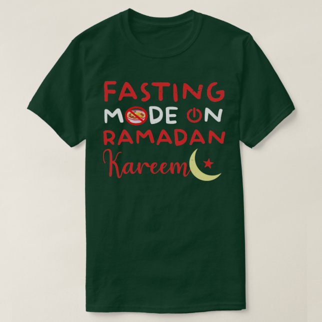 Ramadan Fasting Mode på Lycklig Ramadan Muslims H T Shirt (Design framsida)