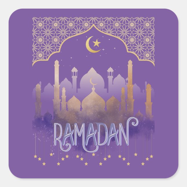 Ramadan Fyrkantigt Klistermärke (Framsida)