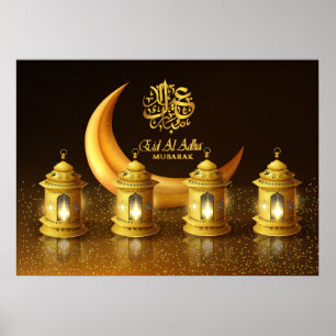 Ramadan Golden Måne och Fanoos Poster