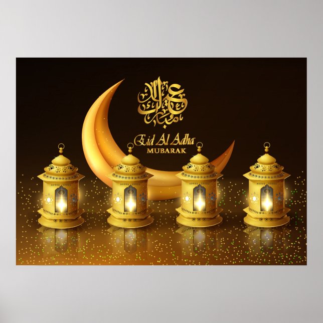 Ramadan Golden Måne och Fanoos Poster (Framsidan)