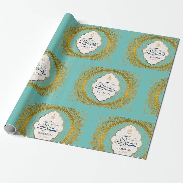 Ramadan golden ornamentarabic papper presentpapper (Utrullad)