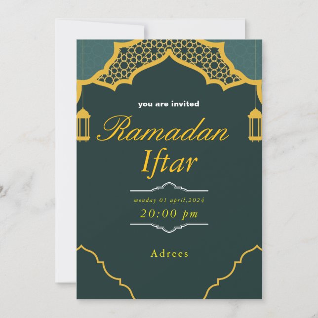 Ramadan Iftar-inbjudan, Iftar-inbjudan Ramadan Julkort (Framsida)