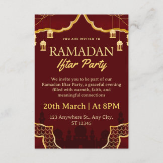 Ramadan Iftar-inbjudan kort