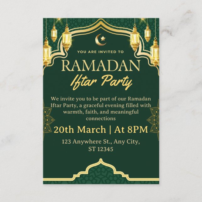 Ramadan Iftar-inbjudningskort Inbjudningar (Framsida)