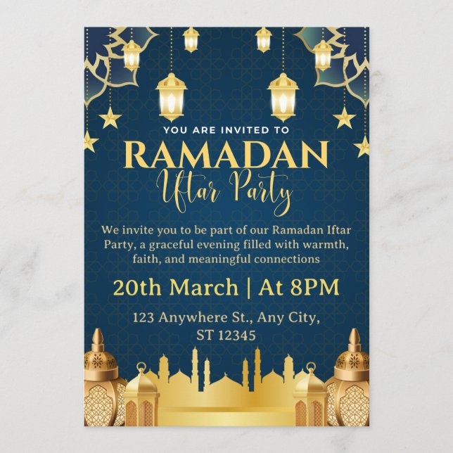 Ramadan Iftar Invitation Card Inbjudningar (Framsida)