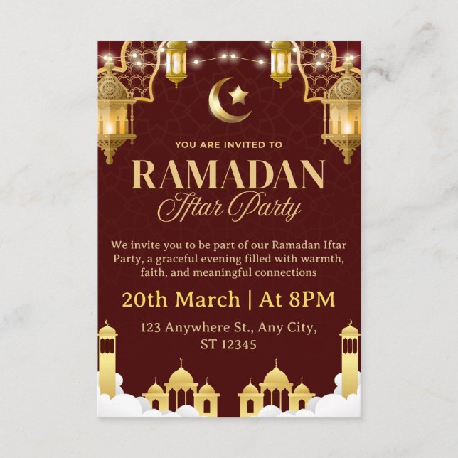 Ramadan Iftar Invitation Card Inbjudningar (Framsida)