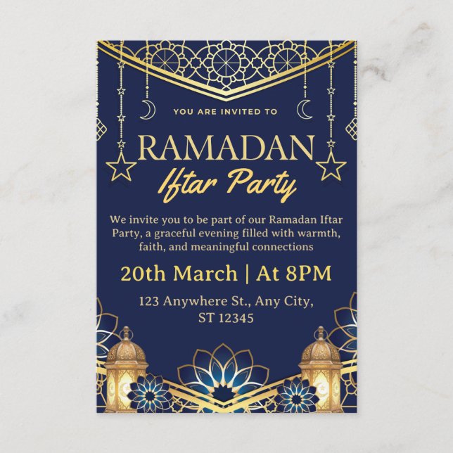 Ramadan Iftar Invitation Card Inbjudningar (Framsida)
