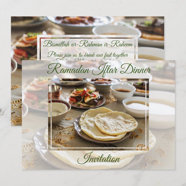 Ramadan Iftar islamisk inbjudan till ambassaden på (Fram/baksida)
