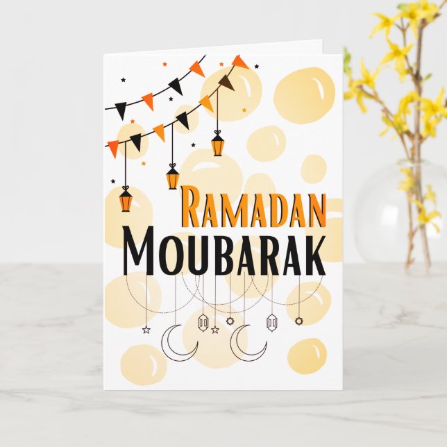 Ramadan Kareem Anpassade Helgdag Card Kort (Gul blomma)