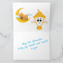 Ramadan Kareem Blue Greeting card med lantern