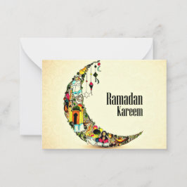 Ramadan Kareem Crescent Anteckningskort