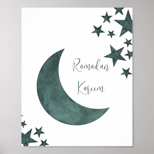 Ramadan Kareem Crescent Islam mubarak-stjärnor Poster (Framsidan)